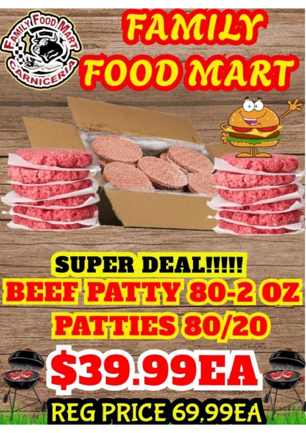 BEEF PATTIES 80/20